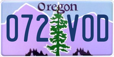 OR license plate 072VOD
