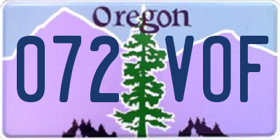 OR license plate 072VOF
