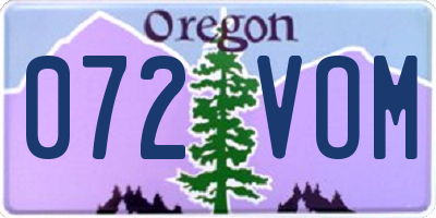 OR license plate 072VOM