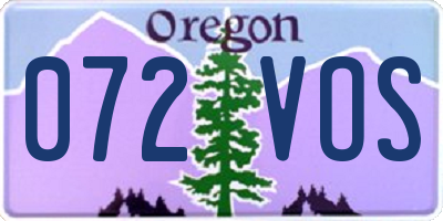 OR license plate 072VOS
