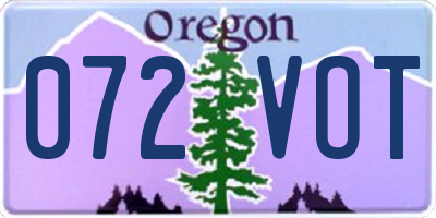 OR license plate 072VOT