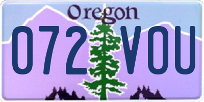 OR license plate 072VOU