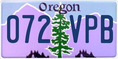 OR license plate 072VPB
