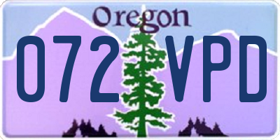 OR license plate 072VPD
