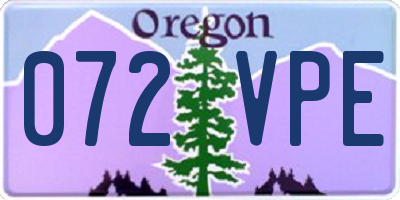 OR license plate 072VPE