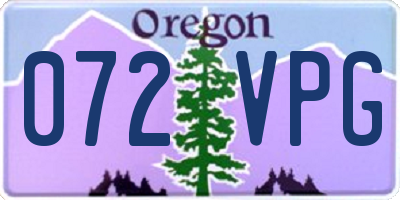 OR license plate 072VPG