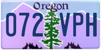 OR license plate 072VPH