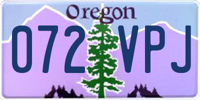 OR license plate 072VPJ