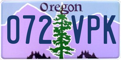OR license plate 072VPK