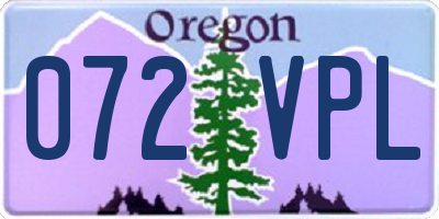 OR license plate 072VPL