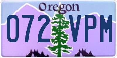 OR license plate 072VPM