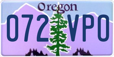 OR license plate 072VPO