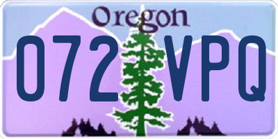 OR license plate 072VPQ