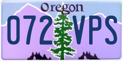 OR license plate 072VPS