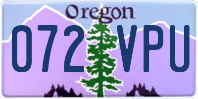 OR license plate 072VPU