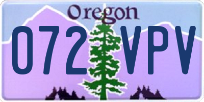 OR license plate 072VPV