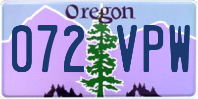 OR license plate 072VPW