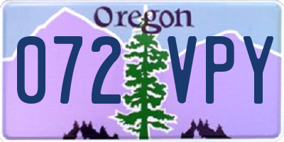 OR license plate 072VPY