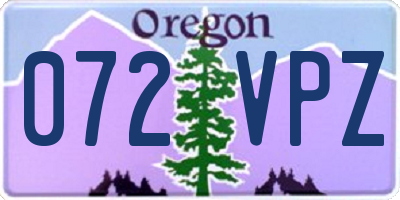 OR license plate 072VPZ