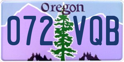 OR license plate 072VQB