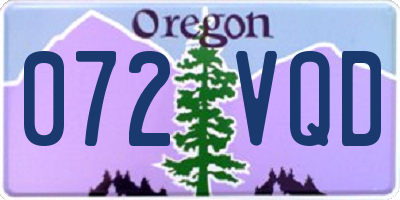 OR license plate 072VQD