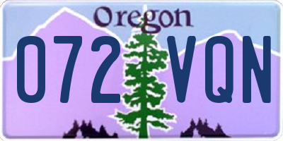 OR license plate 072VQN