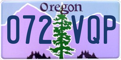 OR license plate 072VQP