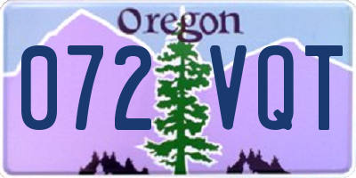 OR license plate 072VQT