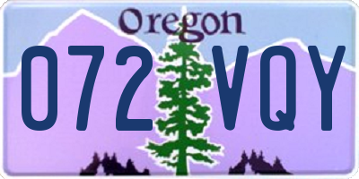 OR license plate 072VQY