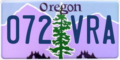 OR license plate 072VRA