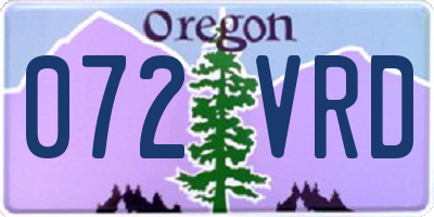 OR license plate 072VRD