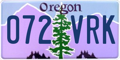 OR license plate 072VRK