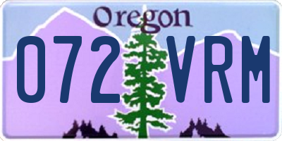 OR license plate 072VRM