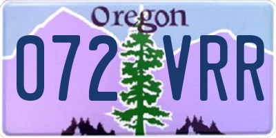 OR license plate 072VRR