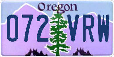 OR license plate 072VRW