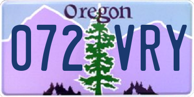 OR license plate 072VRY