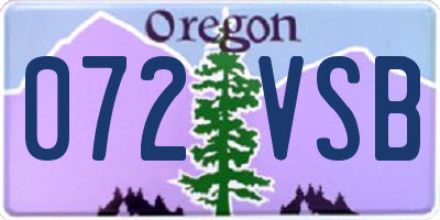 OR license plate 072VSB