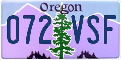 OR license plate 072VSF