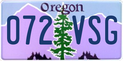 OR license plate 072VSG