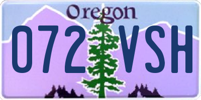 OR license plate 072VSH