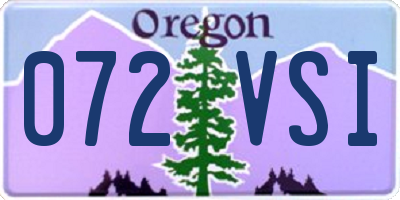 OR license plate 072VSI