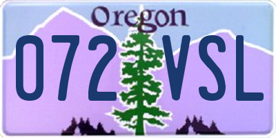 OR license plate 072VSL