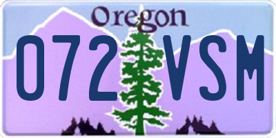 OR license plate 072VSM