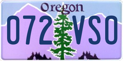 OR license plate 072VSO
