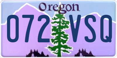 OR license plate 072VSQ