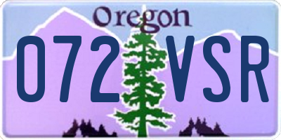 OR license plate 072VSR