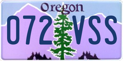 OR license plate 072VSS