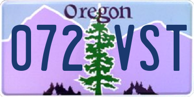 OR license plate 072VST