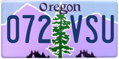 OR license plate 072VSU