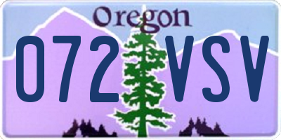 OR license plate 072VSV